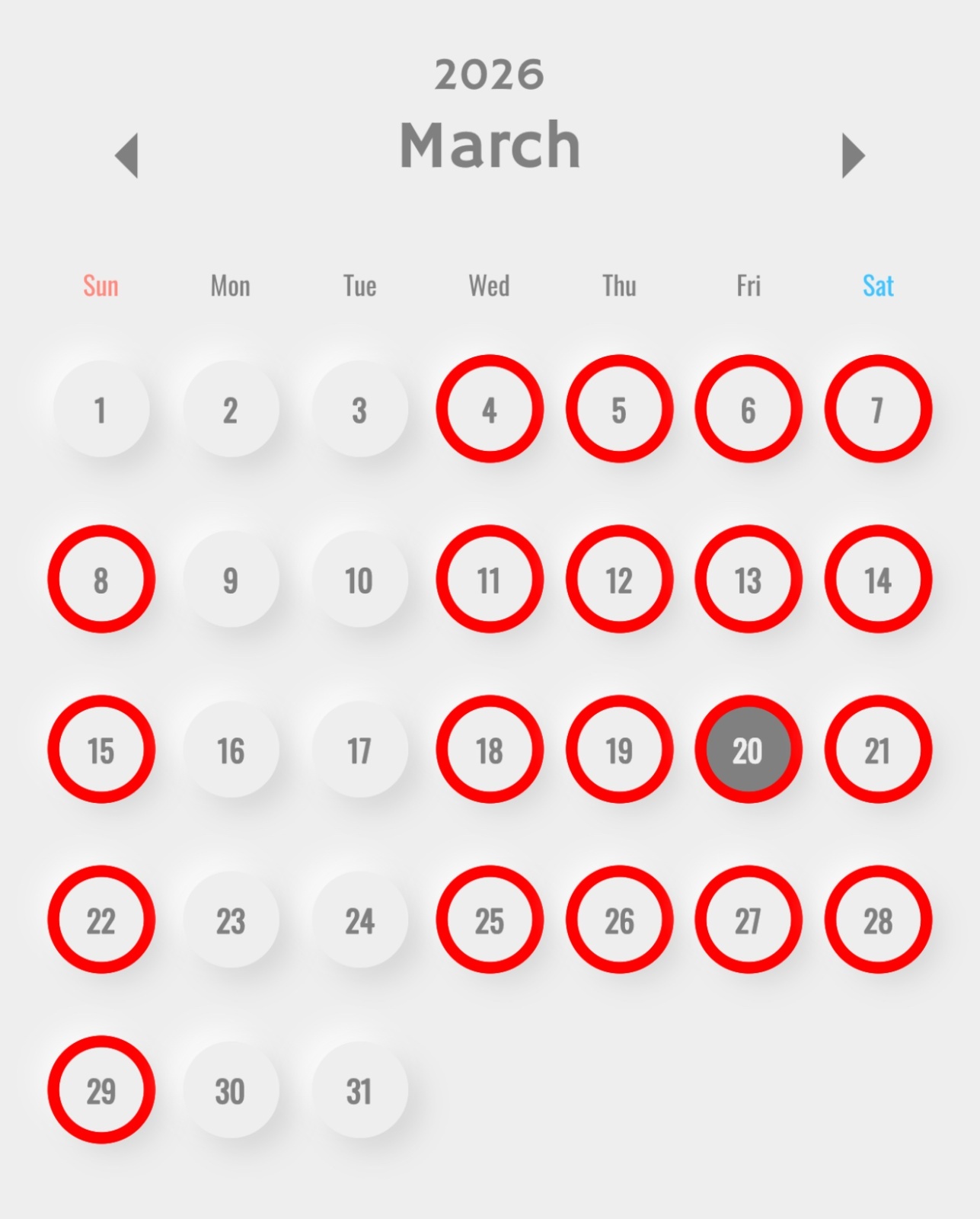 2026年3月の営業日